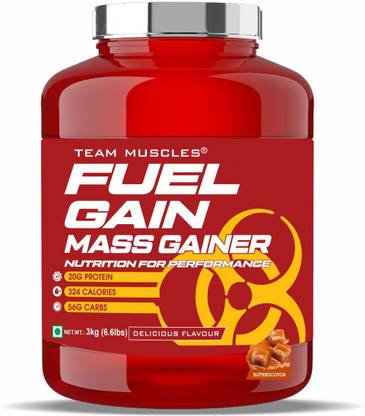 TEAM MUSCLES TM Fuel Gain Mass Gainer-3 Kg| Weight Gainer | Heavy Weight Gainer | Bulk Gainer Weight Gainers/Mass Gainers