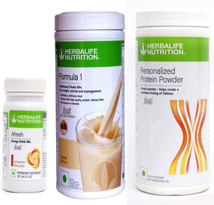 HERBALIFE Formula 1 Shake - Vanilla Flavor + Protein 400 Gram + Afresh Cinnamon Plant-Based Protein