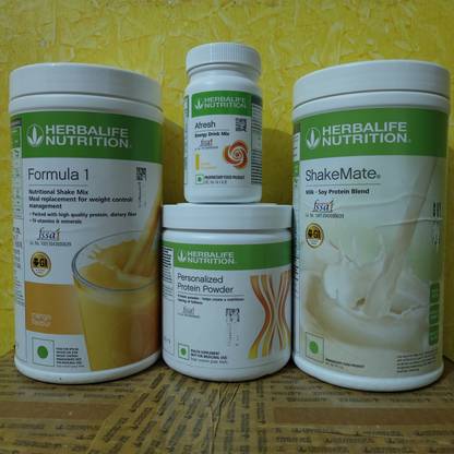 Herbalife Nutrition WEIGHT LOSS COMBO F 1 MANGO SHAKE SHAKEMATE PROTEIN POWDER 200GM AFRESH LEMON Nutrition Bars