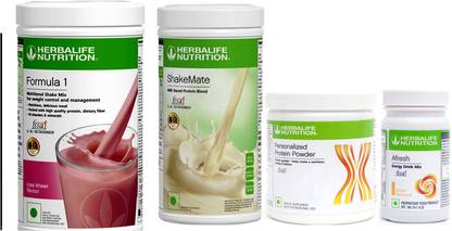 HERBALIFE formula 1 rose & kheer + shakemate 500g + protein powder 200g + afresh ginger Plant-Based Protein