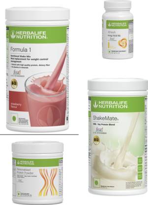 HERBALIFE Formula1 Strawbarry 500g Protine 200g Shakemate 500g & Energy Drink Lemon 50g Plant-Based Protein