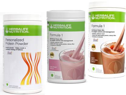 HERBALIFE NEW FORMULA 1 ROSE {500g}+ CHOCOLATE {500g }+ PROTIEN POWDER {400g} Protein Shake