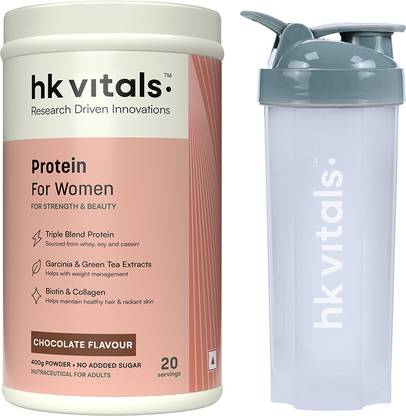 HEALTHKART hk vitals Protein For Women, Triple Blend Whey Protein with 600 ml (Combo) Whey Protein