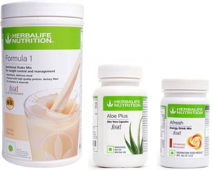 HERBALIFE Formula 1 Shake Vanilla Flavor With Aloe Plus Tablet And Afresh Cinnamon Flavor Protein Shake
