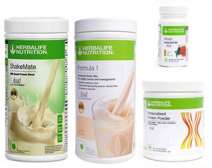 HERBALIFE FORMULA1VANILLA 500PROTIEN 200 GAFRESHENERGYDRINK TULSII 50 +SHAKEMATE 500 G Whey Protein