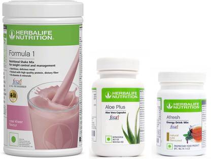 HERBALIFE Formula1 Shake Rose Kheer Flavor With Aloe Plus Tablet And Afresh Tulsi Flavor Protein Shake