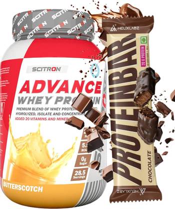 Scitron Advance Whey Protein 1Kg Butterscotch Certified by Labdoor, USA Whey Protein