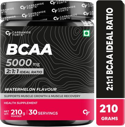 CARBAMIDE FORTE Pre Workout BCAA Supplement Watermelon Flavour | 2:1:1 Bcaa for Women & Men BCAA