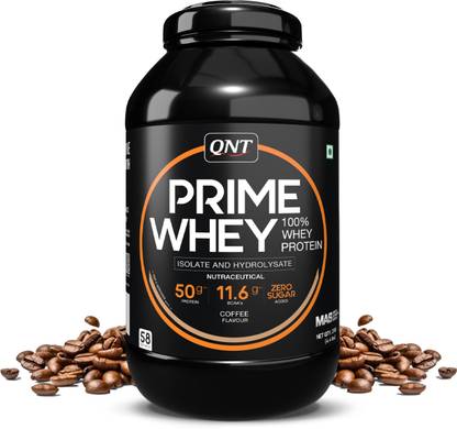 QNT Prime Whey, 100% Whey Protein with whey Isolate, 2kg, Coffee Whey Protein