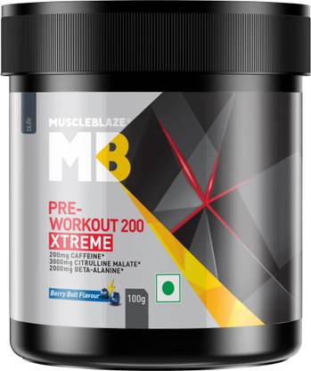 MUSCLEBLAZE 200 Xtreme, 200mg Caffeine, 2000mg Beta Alanine, 3000mg Citrulline Pre Workout