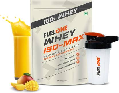 FUELONE Whey Iso-Max, Whey Protein Isolate, 28g Protein with Shaker Whey Protein