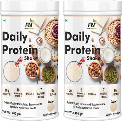 Floral Nutrition Daily Protein Shake with Herbal Blend, -3, 18 Vitamins for Energy, Immunity Nutrition Drink
