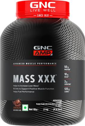 GNC AMP Amplified Mass XXX with Branched Chain Amino Acids & Creatine Weight Gainers/Mass Gainers