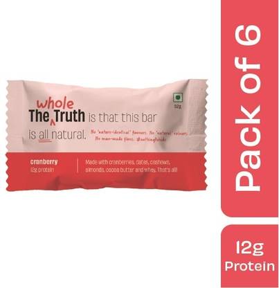 The Whole Truth Cranberry | Pack of 6 | Nutrition Bars