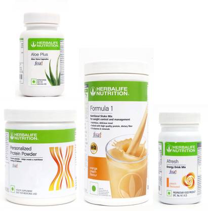 HERBALIFE FORMULA1 ORANGE PROTIEN 200 G AFRESH ENERGY DRINK PEACH 50 G + ALOE PLUS 50 G Protein Shake