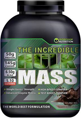 iso scoop nutrition Hulk Mass Protein Powder Chocolate flavored 1 KG Weight Gainers/Mass Gainers