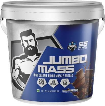 56 INCHES JUMBO MASS GAINER (HIGH CALORIE JUMBO MUSCLE BUILDER) 10LBS BUCKET Weight Gainers/Mass Gainers