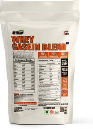 NutriJa WHEY CASEIN BLEND - A Blend of Whey Isolate - 2 lbs (Strawberry) Casein Protein