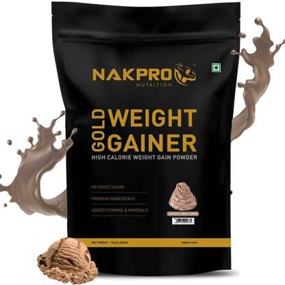 Nakpro Weight Gainer High Protein & Calorie Protein Powder Cream Chocolate 1 kg Weight Gainers/Mass Gainers
