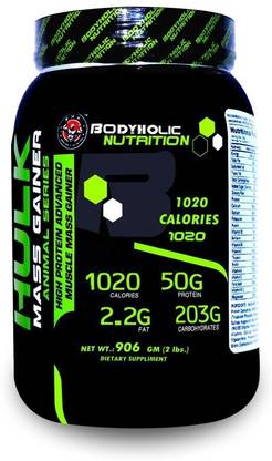 BODYHOLIC NUTRITION HULK MASS GAINER HIGH PROTEIN ADVANCE MUSCLE MASS GAIN (906GM/2LBS) Weight Gainers/Mass Gainers