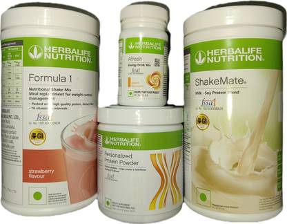 Herbalife Nutrition Strawberry + Protein Powder 200 G+ Shake Mate + Afresh - Peach Protein Shake