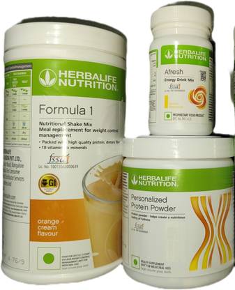 Herbalife Nutrition F1 Shake Orange + Protein Powder 200 G + Afresh - Lemon Protein Shake