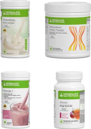 Herbalife Nutrition F1 SHAKE MIX-ROSE KHEER.SHAKE MATE.PROTEIN POWDER AND KASHMIRI KAHWA (PACK OF 4) Protein Shake