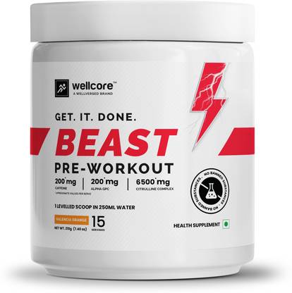 Wellcore Beast Mode Pre Workout | With Creatine For Explosive Strength, Power & Pumps Pre Workout