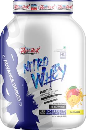 RONNIROCK Nitro Whey Protein 2kg Mango Flavor 56 Serving Increase strength & Muscle Power Whey Protein