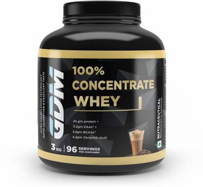 gdm nutraceuticals llp Whey Concentrate with 24g Protein, 11.2g EAA, 5.2g BCAA & 4.2g Glutamine Acid Whey Protein
