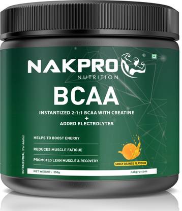 Nakpro BCAA 2:1:1 , 5g Vegan BCAA - Jar, 1.5g Creatine & Electrolytes for Endurance BCAA