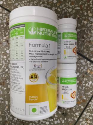 HERBALIFE F1 SHAKE MIX-MANGO,AFRESH-2 LEMON (PACK OF 3) Protein Shake