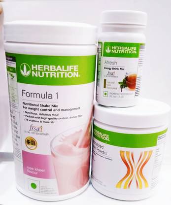 HERBALIFE Formula1 Rose Kheer 500G With Protine Powder 200g + Tulshi Afresh Plant-Based Protein