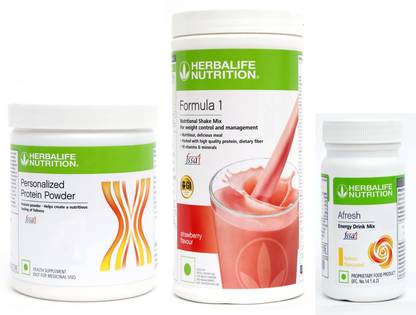 HERBALIFE FORMULA1 STRAWBERRY 500 G PROTIEN 200 G AFRESH ENERGY DRINK LEMON 50 G Plant-Based Protein