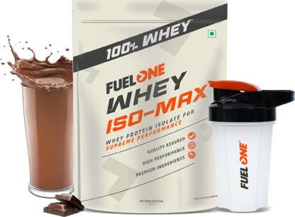 FUELONE Whey Iso-Max, Whey Protein Isolate, 28g Protein with Protein Shaker Whey Protein