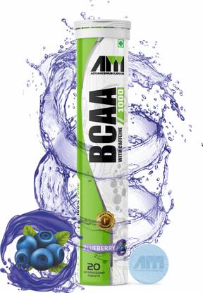 ADVANCE MUSCLEMASS BCAA 1000 India's 1st Effervescent Tablet (Orange Flavour, 20 Tablets) BCAA