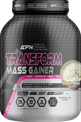 AFN Transform Mass Gainer 3kg Masala Milk 30 Serving Muscle Strength & Recovery Weight Gainers/Mass Gainers