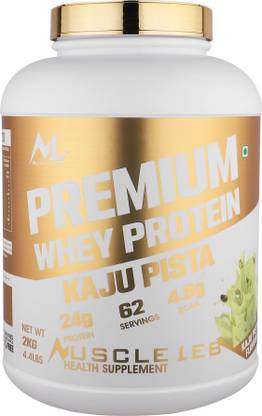 muscle leb Premium Whey Protein (2kg 4.4 lbs,) Isolate+Concentrate Blend with 24g Protein. Whey Protein