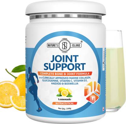 Nature's island Collagen Bone Joint Formula with Vitamin D3, Glucosamine, Boswellia & Hadjod. Protein Blends