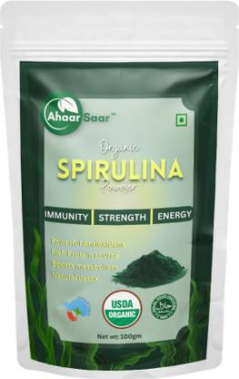 Ahaar Saar Spirulina Powder for Immunity, Energy & Skin Health-Plant Based Protein 100g Plant-Based Protein