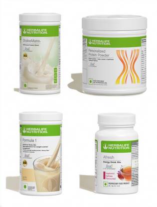 HERBALIFE SHAKEMATE,PP-200GM,F1-VANILLA AND KASHMIRI KAHWA (PACK OF 4) Protein Shake