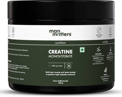 Man Matters Creatine Monohydrate for men 100g | Helps boost strength | Boost endurance Creatine