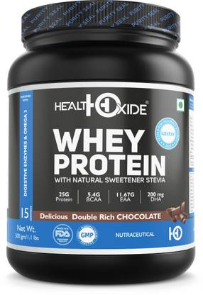 HEALTHOXIDE Whey Protein with Sweetener Stevia and Digestive Enzymes – (Rich Chocolate) Whey Protein