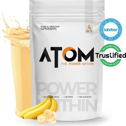 AS-IT-IS Nutrition ATOM Whey Protein 1kg with Digestive Enzymes | USA Labdoor Certified for Purity Whey Protein