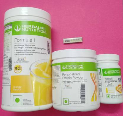HERBALIFE Formula 1 Mango + Protein Powder 200 G+ Afresh Energy- Lemon 50g Protein Shake