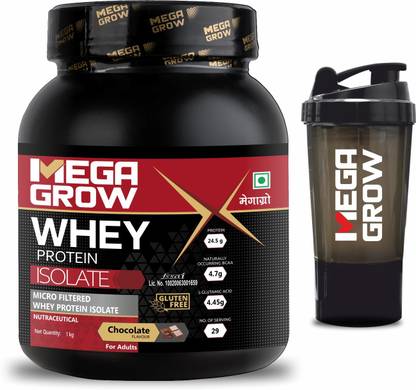 MEGAGROW Isolate Powder with Shaker for Muscle Growth - Pack of 1 Whey Protein