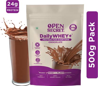 OPEN SECRET 0.5 kg India's 1st Whey+ Protein Powder - Complete Protein with Whey and Plant Protein Blends