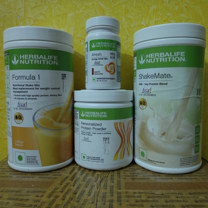 Herbalife Nutrition WEIGHT LOSS COMBO F 1 MANGO SHAKE SHAKEMATE PROTEIN POWDER 200GM AFRESH ELAICHI Nutrition Bars
