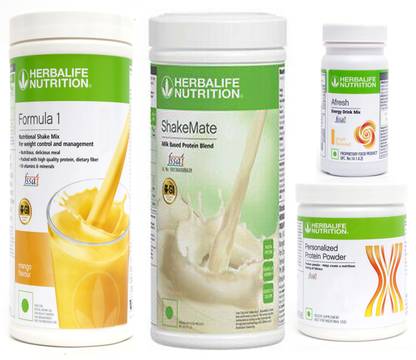 HERBALIFE Formula 1 Shake Mango+ Protein Powder 200 G + Afresh - Ginger + Shake Mate Protein Shake