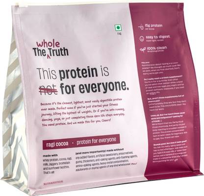 The Whole Truth Whey Protein Powder for Everyone|15g Protein/Scoop|Clean, Light, Easy to Digest Whey Protein